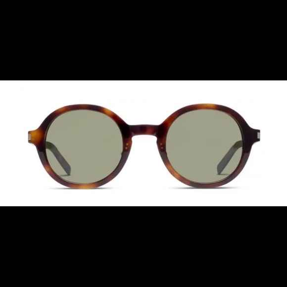 Saint Laurent SL 161 Slim Round Unisex Sunglasses - Tortoise - Picture 2 of 9